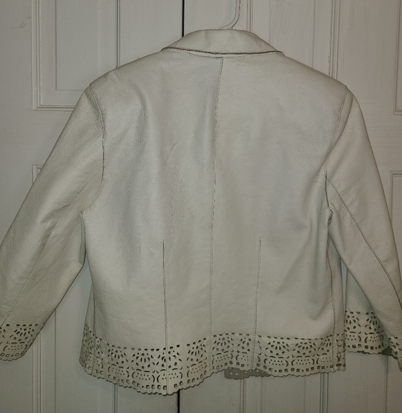 Vintage Newport News Leather Jacket with Cricut Designs - Picture 2 of 2